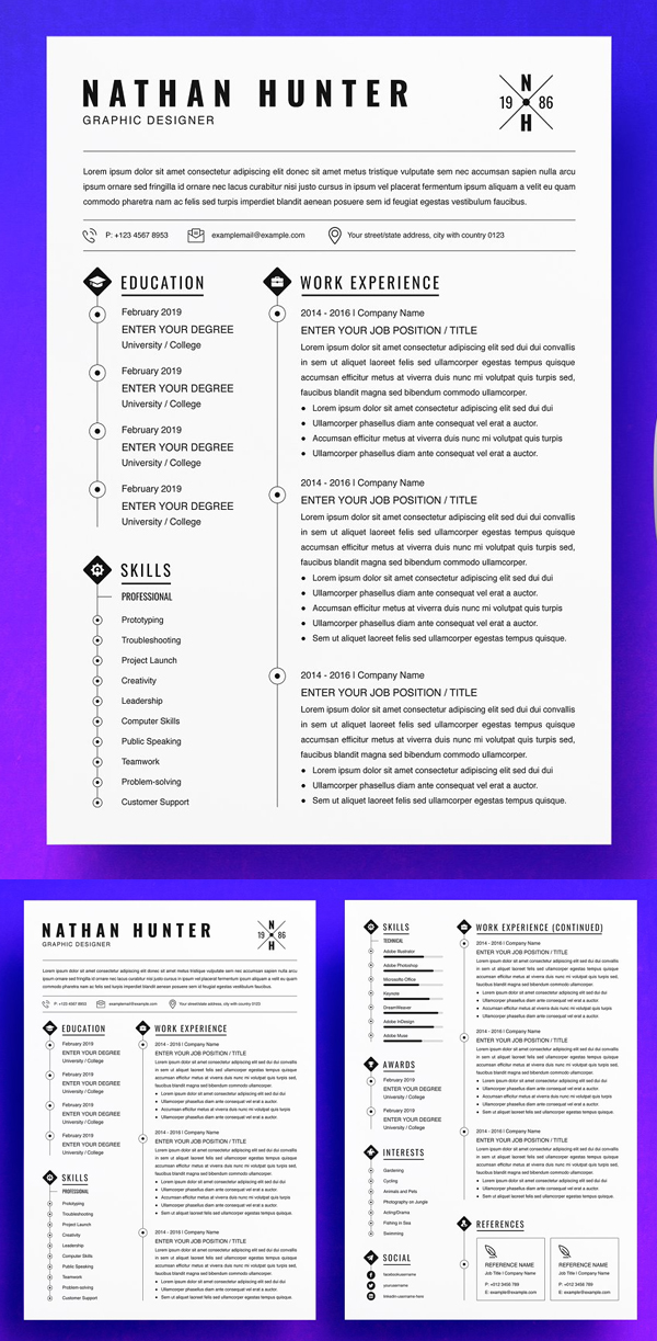 Graphic Designer Resume, InDesign CV