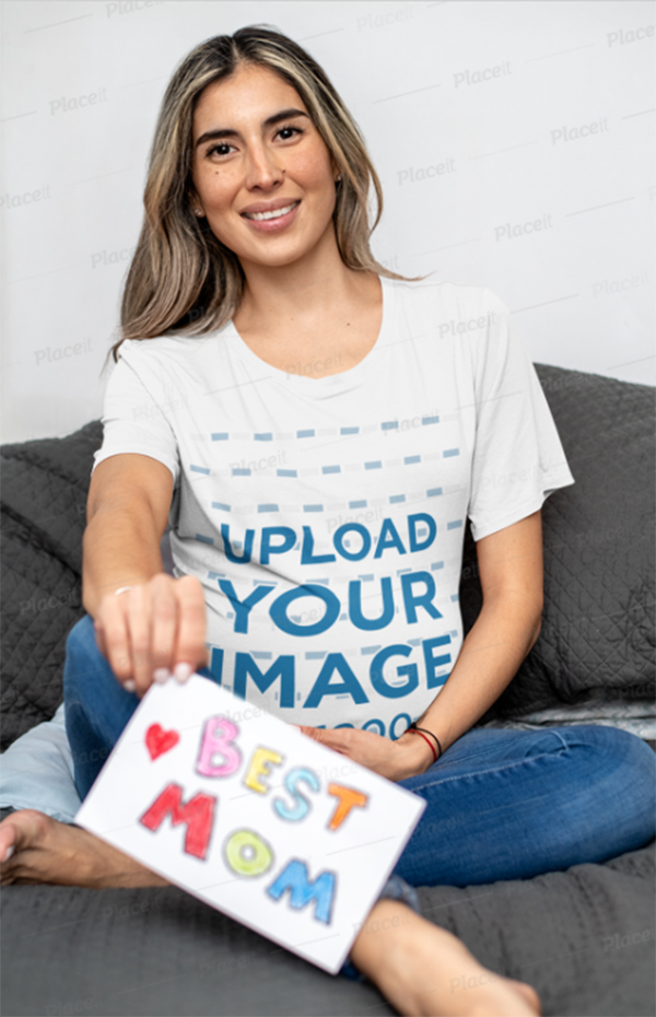 T-Shirt Mockup Featuring A Pregnant Woman