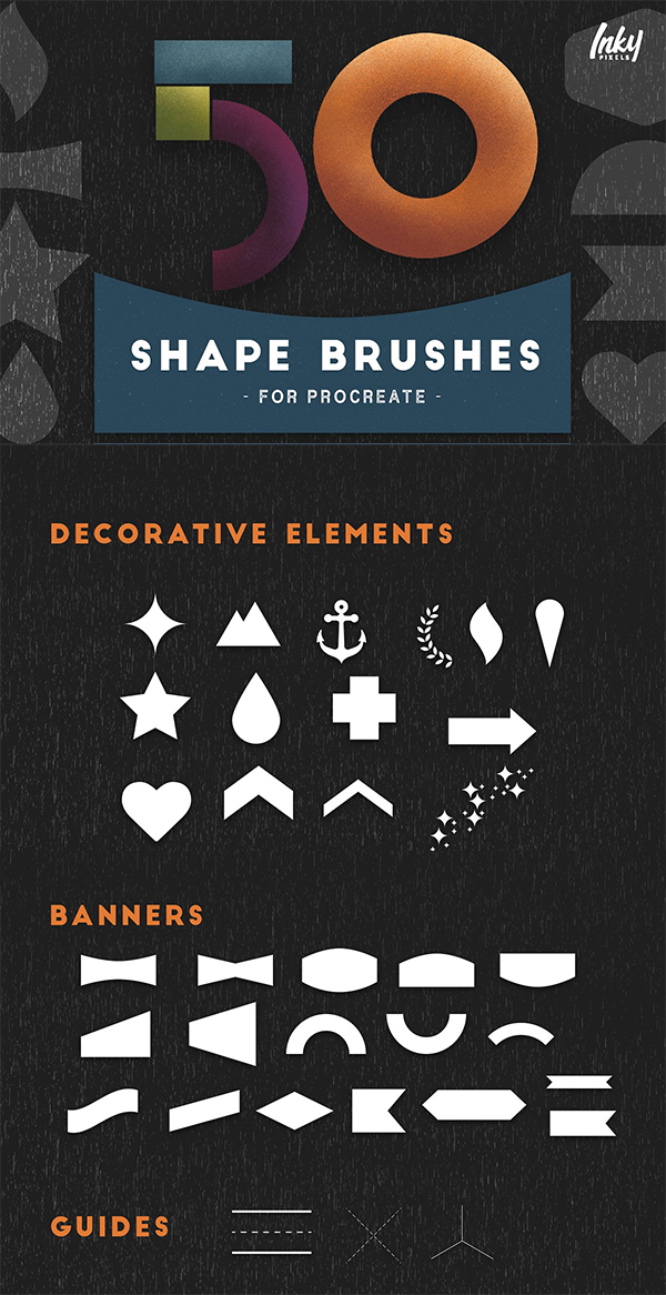 50 Shape Brushes for Procreate