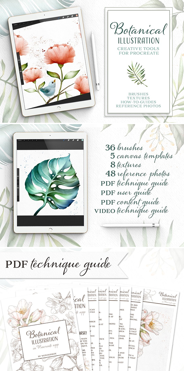 Procreate Watercolor Botanical Kit