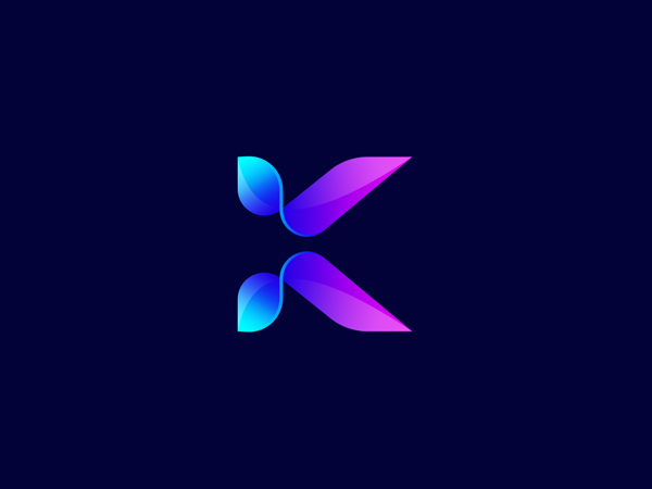 Modern Colorful K Letter Logo Design