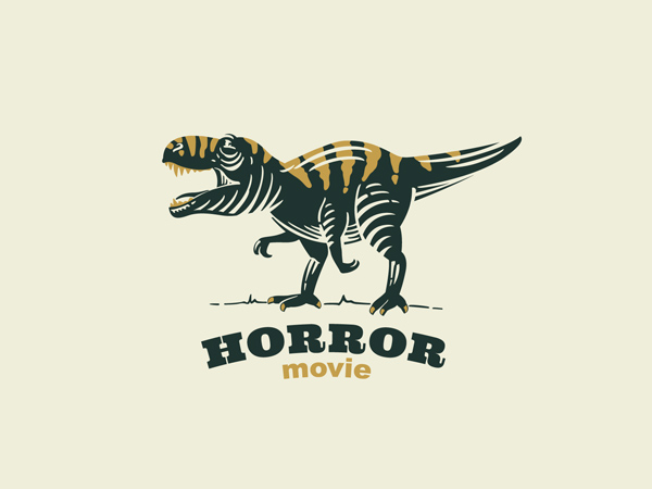 T-rex with tiger skin retro emblem by Roma Korolev