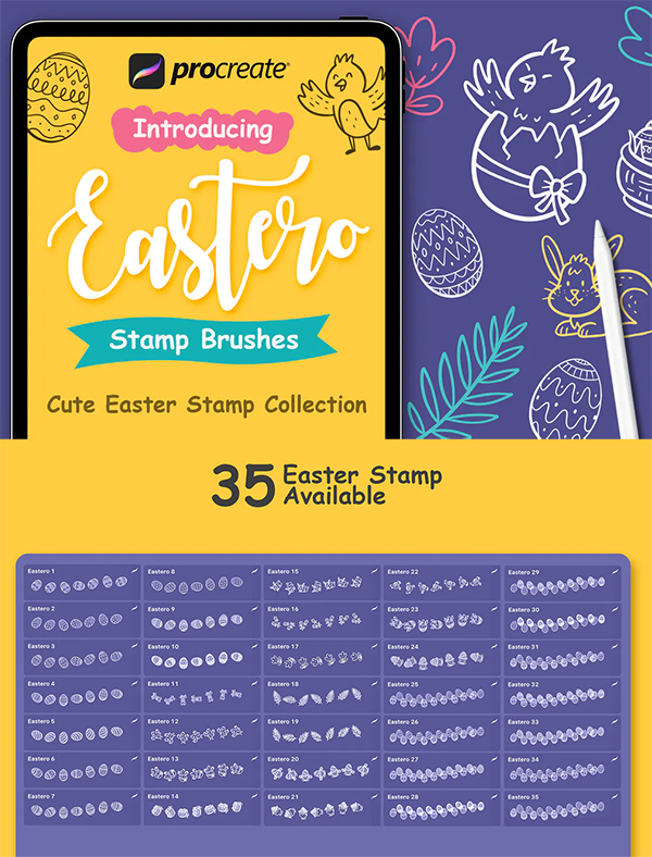 Easter Stamp - Procreate Brushes
