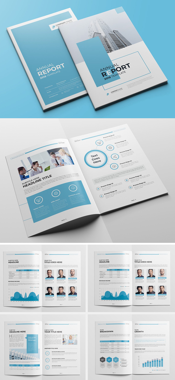 The Blue Annual Report Brochure Template