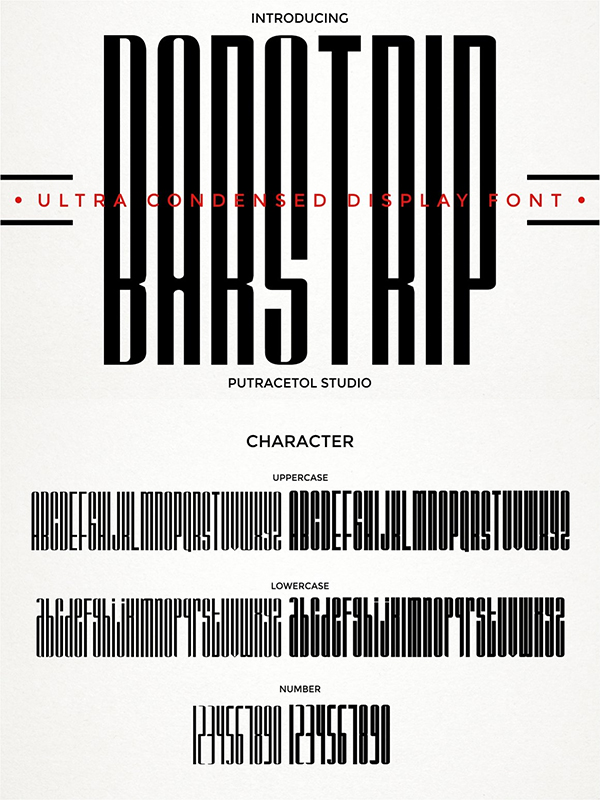 BARSTRIP - Ultra Condensed Font
