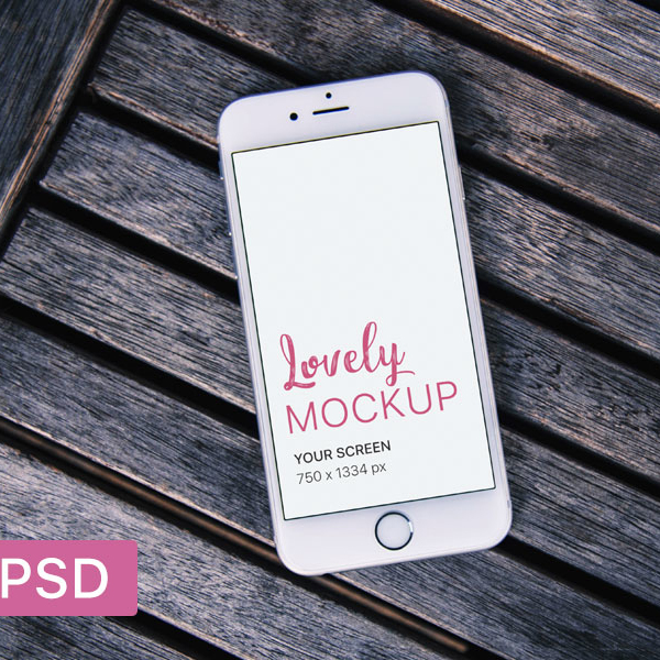 Free White iPhone Mockup On An Old Bench