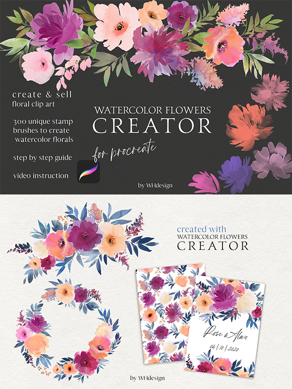 Watercolor Flowers Procreate Creator