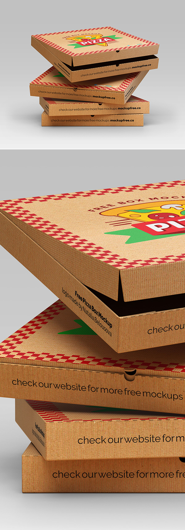 Free Pizza Box Mockup set