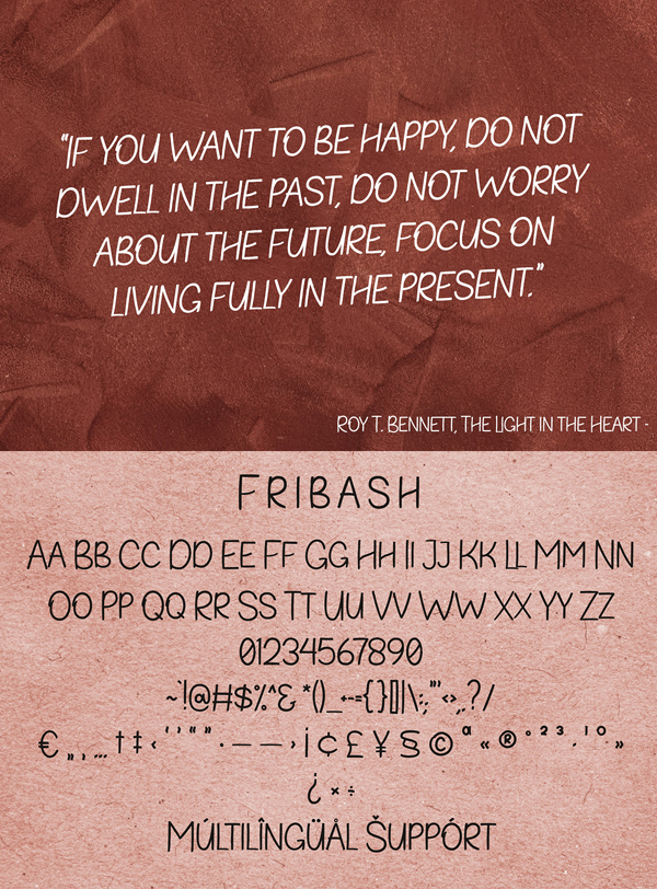 Fribash Font Letters