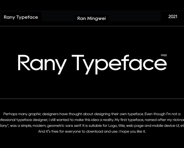 Rany Typeface Free Font