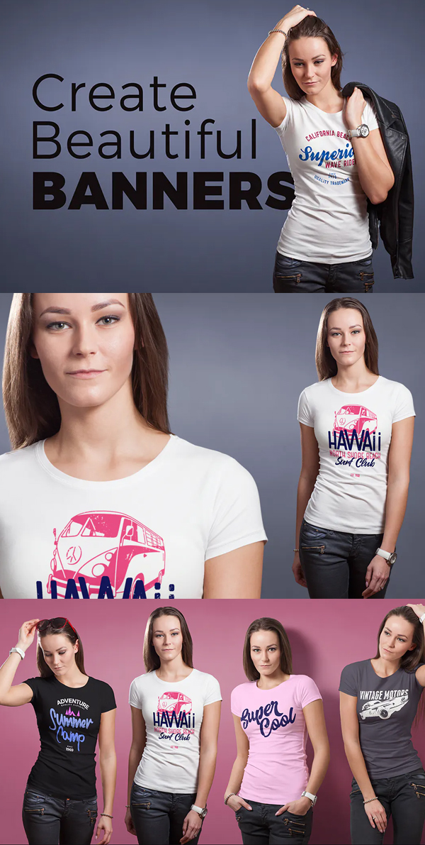 Attractive T-shirt Mock-up Female