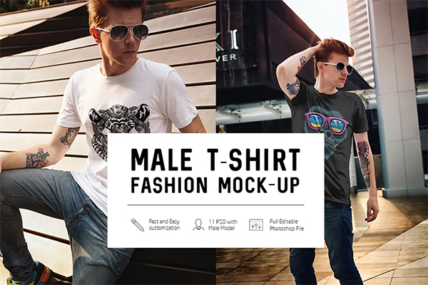 Elegant Male T-Shirt Fashion Mock-Up