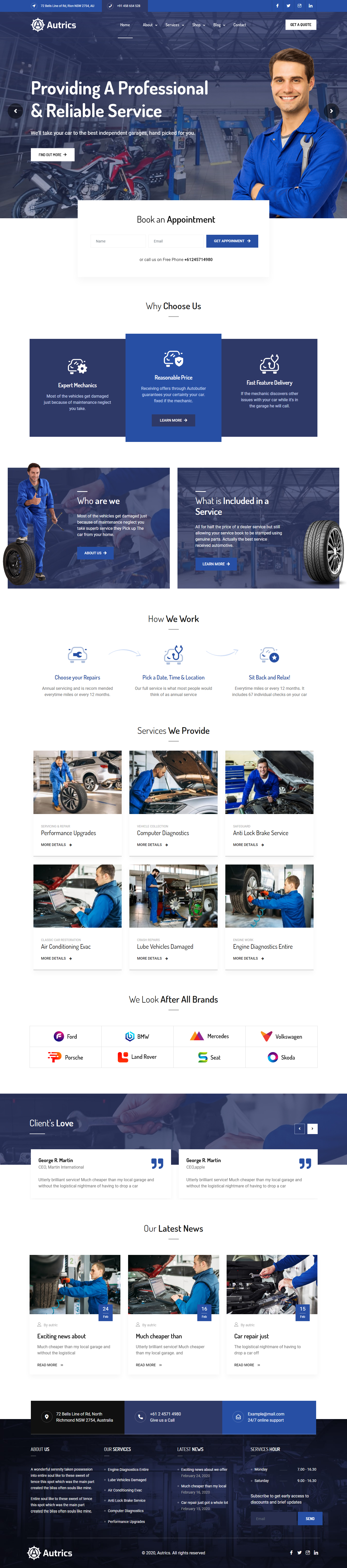 Autrics | Car Services and Auto Mechanic WordPress Theme