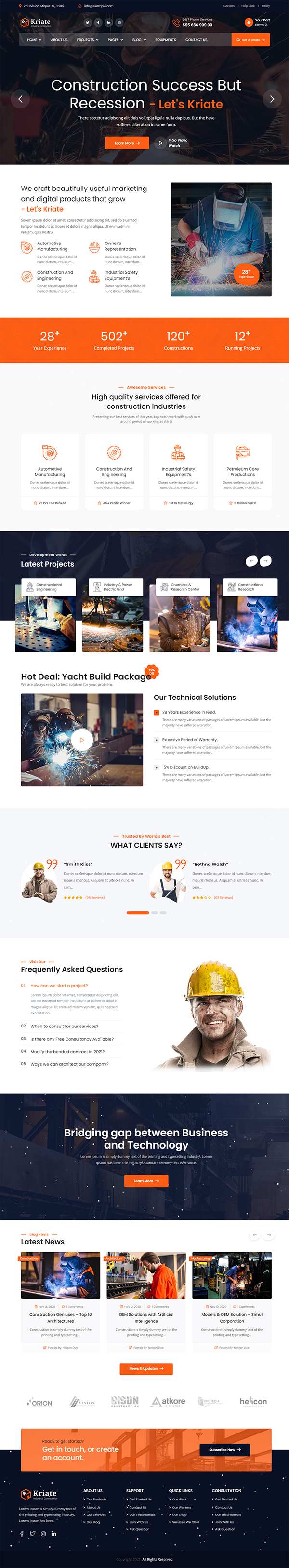 Kriate - Industrial Construction WordPress Theme