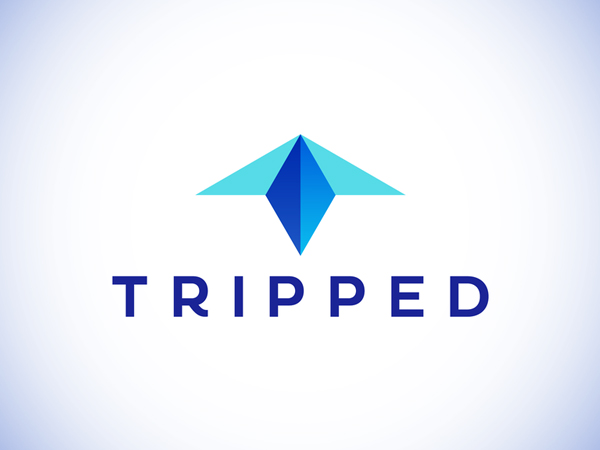 T letter, Tripped travel booking app logo design by Alex Tass