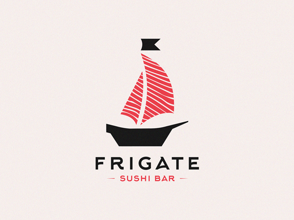 Frigate / sushi bar logo by Yuri Kartashev