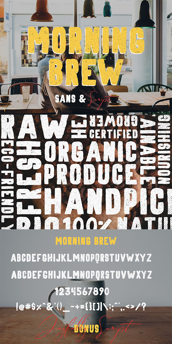 Morning Brew - Hand Painted Font