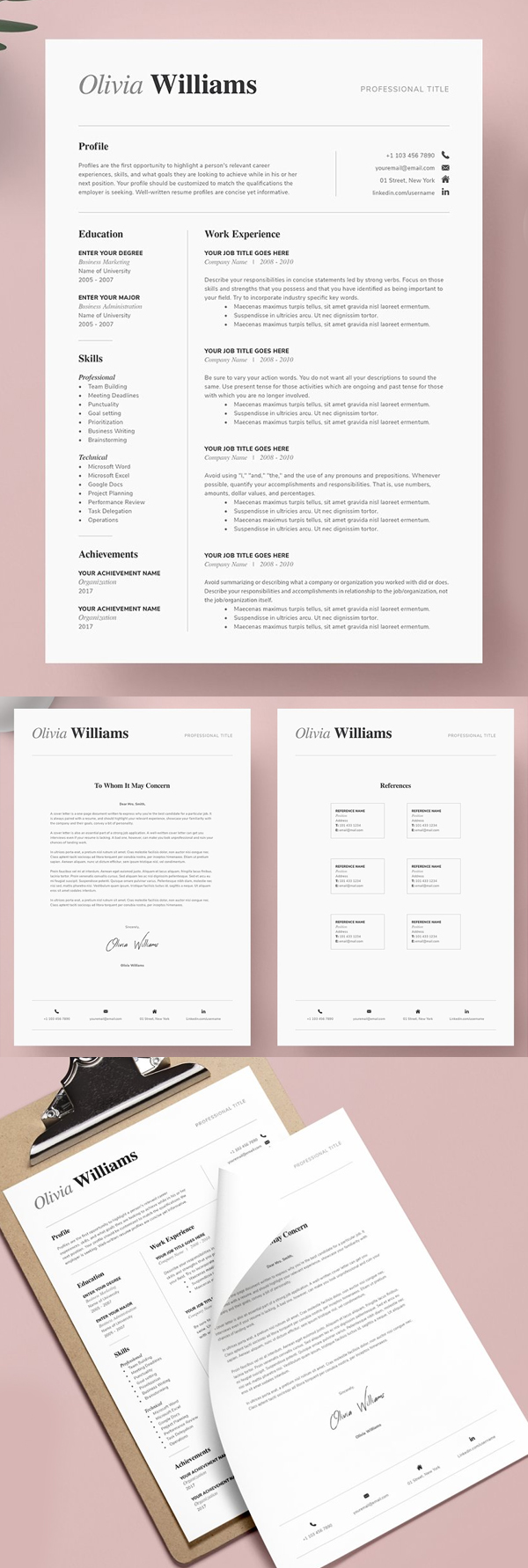 ONE Page Resume Template