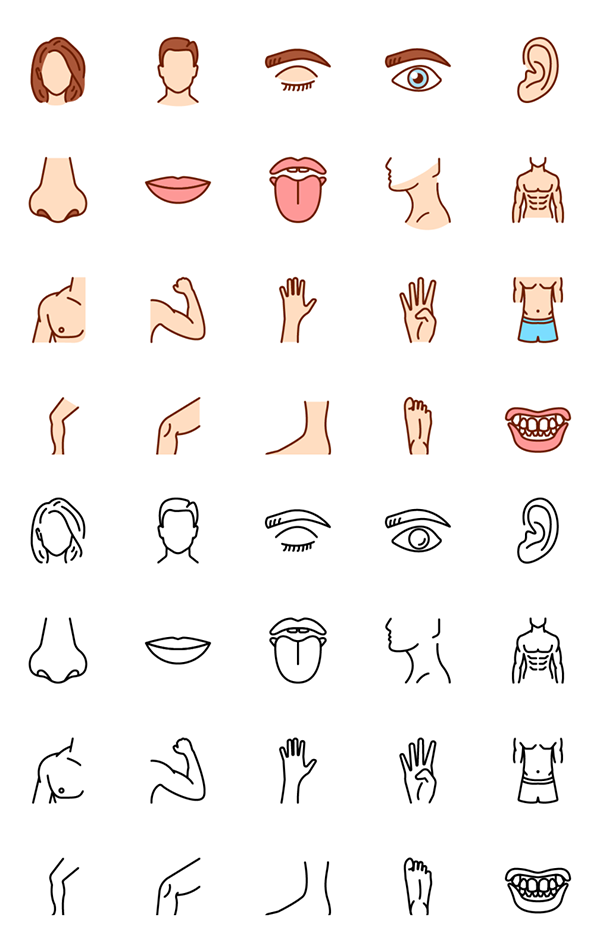 Free Human Body Parts Icons - 20 Icons