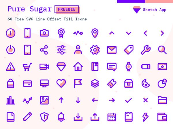 Free SVG Icons Pack - Sketch Vector Icon - 60 Icons