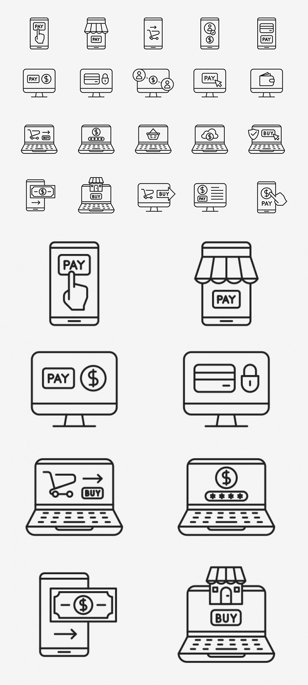 Free Online Payment Vector Icons - 20 Icons