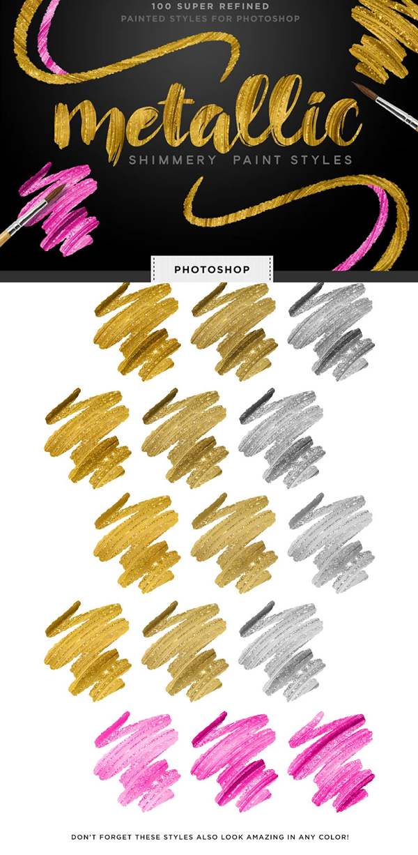 Shimmery Gold Styles for Photoshop