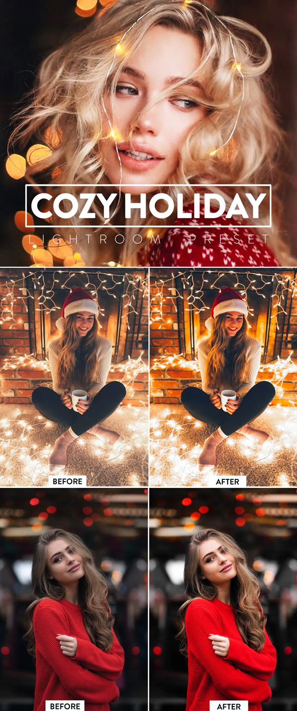 10 Cozy Holiday Lightroom Preset