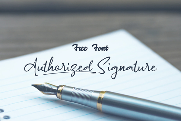 Authorized Signature Free Font