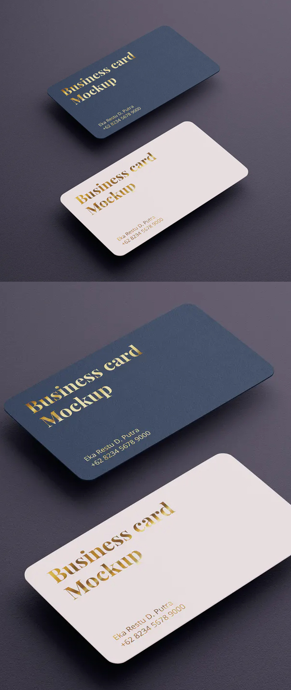 Rounded Corner Business card mockup