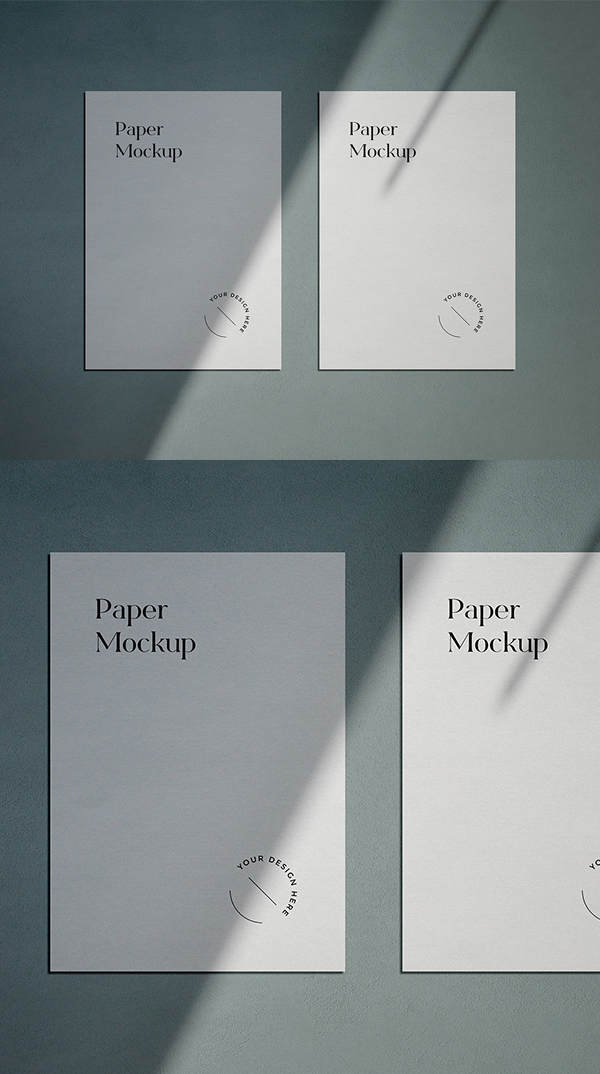 Free A4 Paper Mockup with Shadow