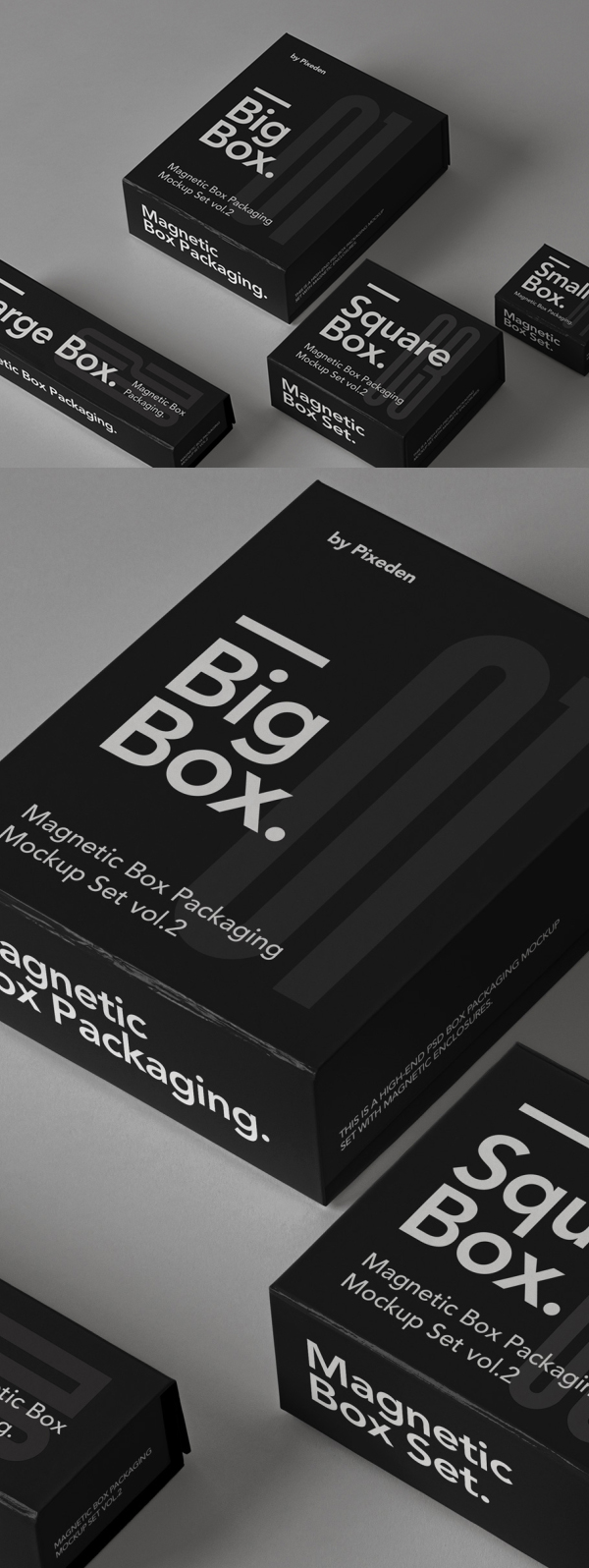 Free Magnetic Psd Box Packaging Mockup Set