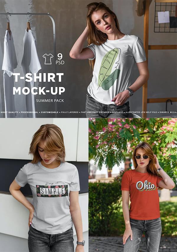 T-Shirt Mock-Up Summer Pack