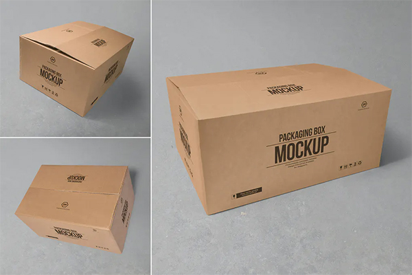 3 cardboard box mockups