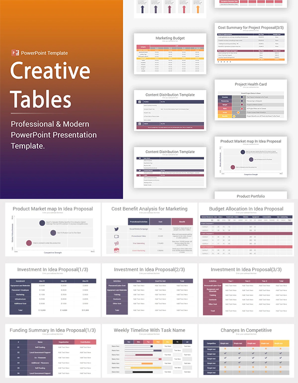 Creative Tables PowerPoint