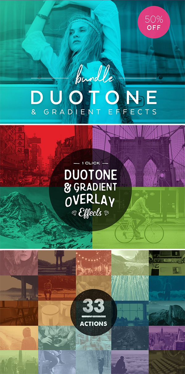 Duotone Actions Photoshop Bundle