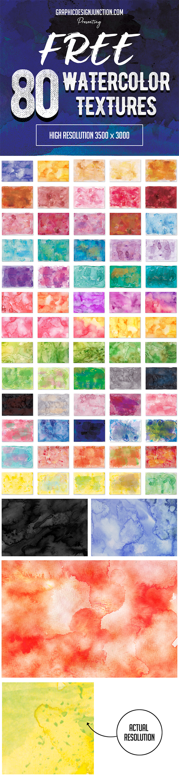 80 Free Watercolor Textures
