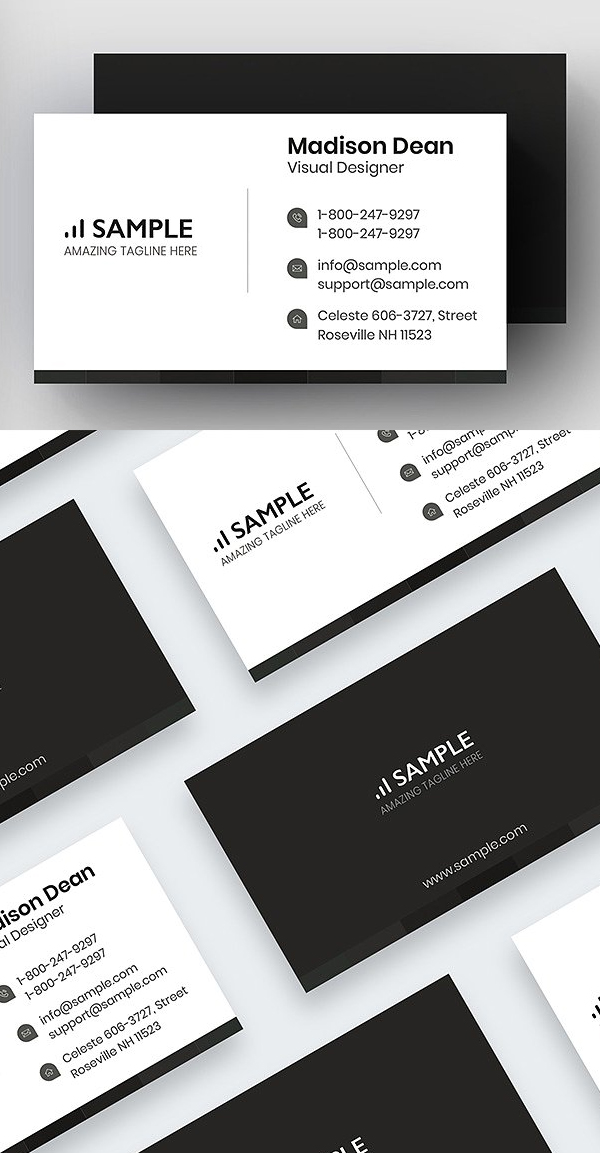 Light and Dark Beautiful Clean Business Card