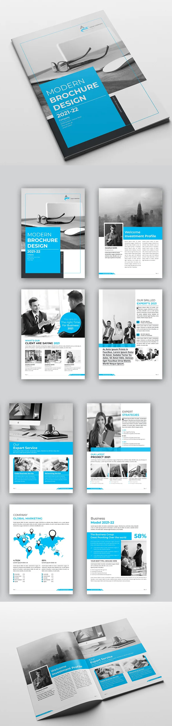 Modern Brochure Design 12 Pages