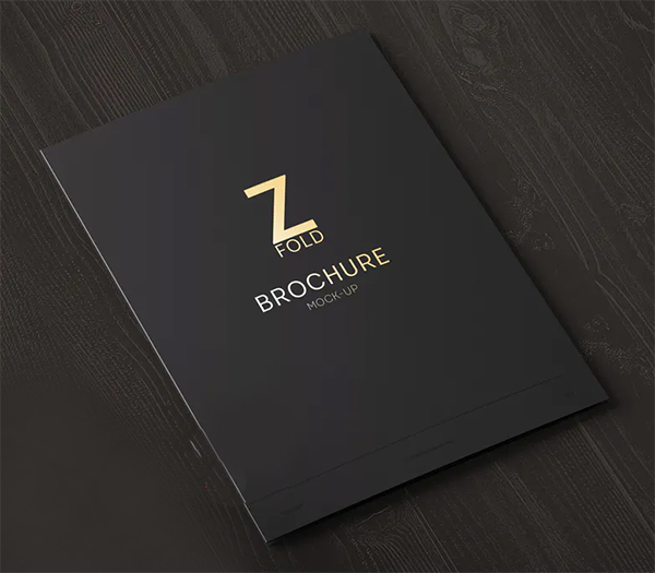 Attractive Z-Fold Brochure A5 Mock-up