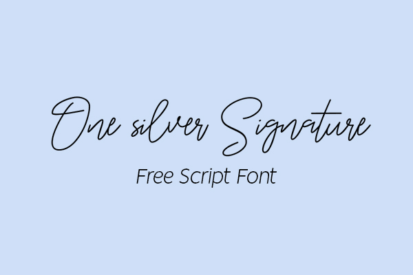 One Silver Signature Free Font