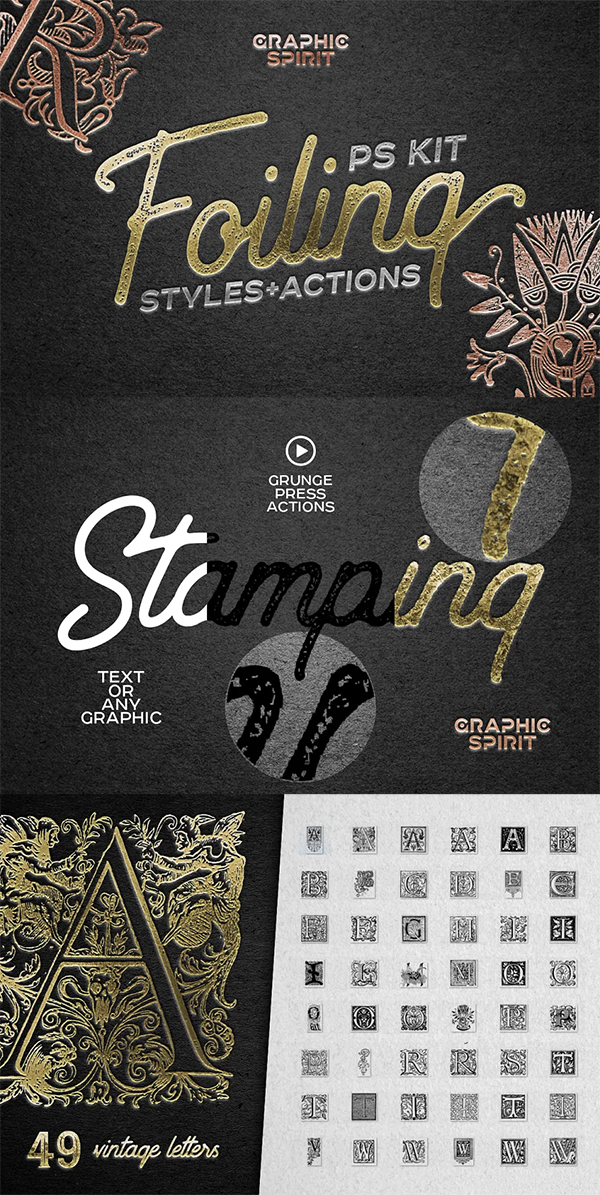 Foil Stamp Photoshop Actions