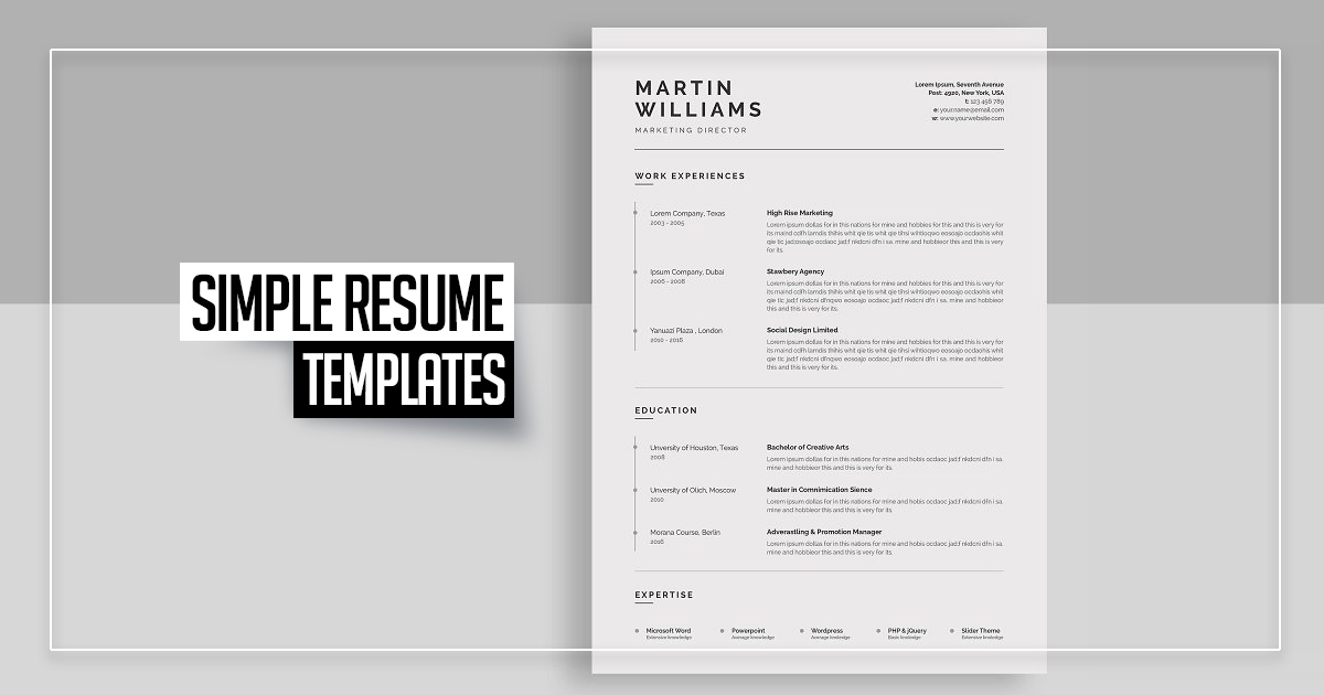 Resume Templates: 25+ Best Simple, Clean CV / Resumes