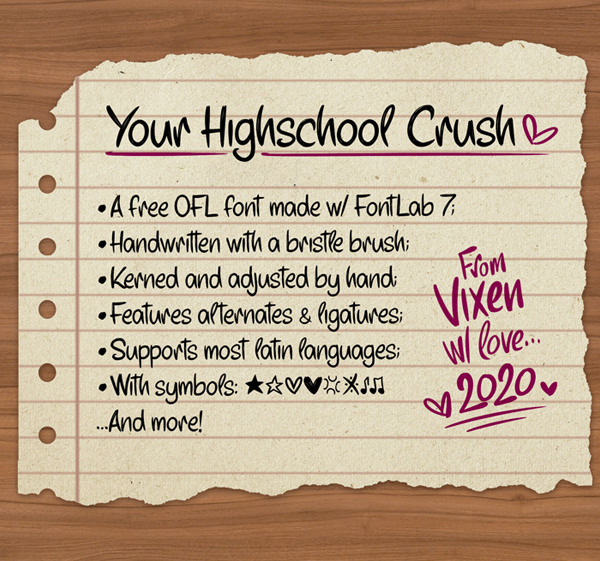 Your Highschool Crush Free Font