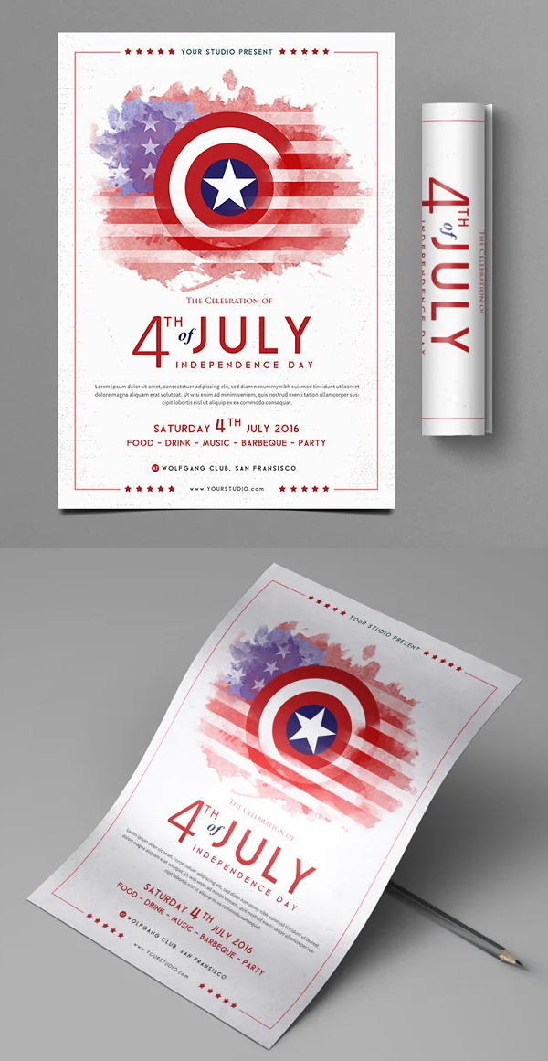 Simple Clean 4th of July Flyer