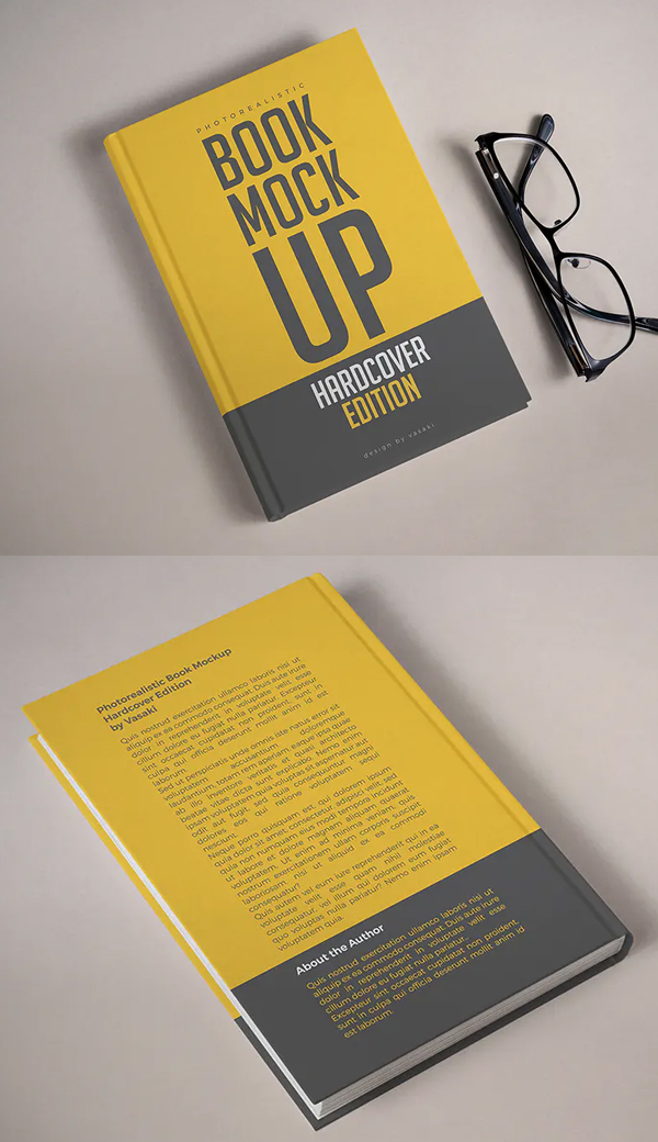 High Resolution Photorealistic Hardcover Book Mockup