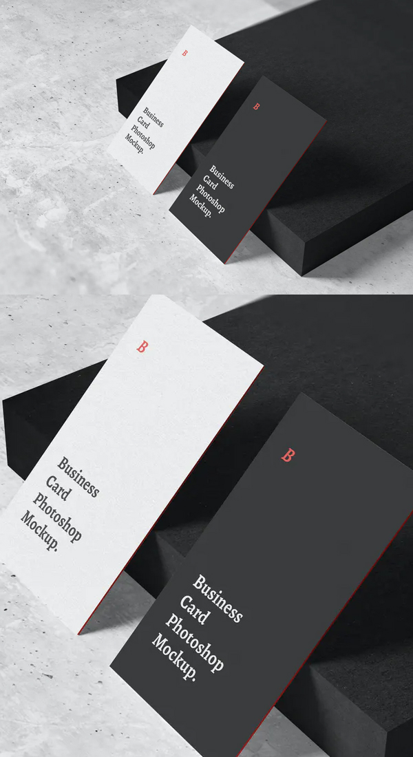 Black and White Business Card Mockup