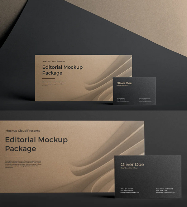 Business Card and Envelope PSD Mockup