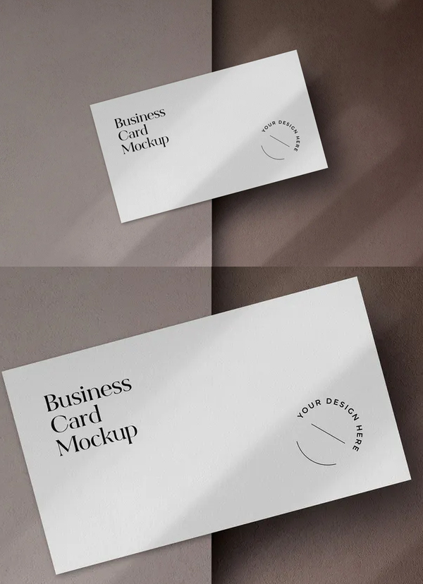 Business Card Mockup with Shadow Overlay