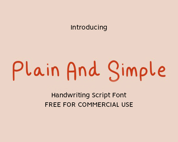 Plain And Simple Free Font