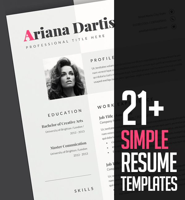 21+ Simple Clean Resume Templates and Cover Letter Designs